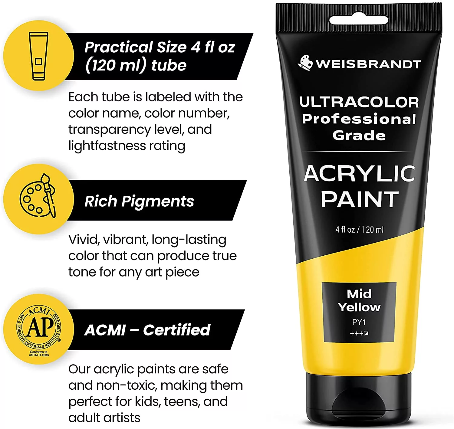 Acrylic Paint Mid Yellow 